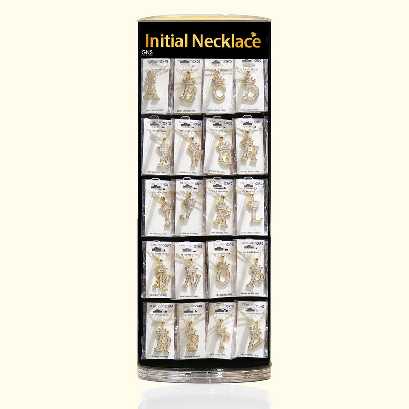 INITIAL CROWN NECKLACE 2S-L GOLD & SILVER