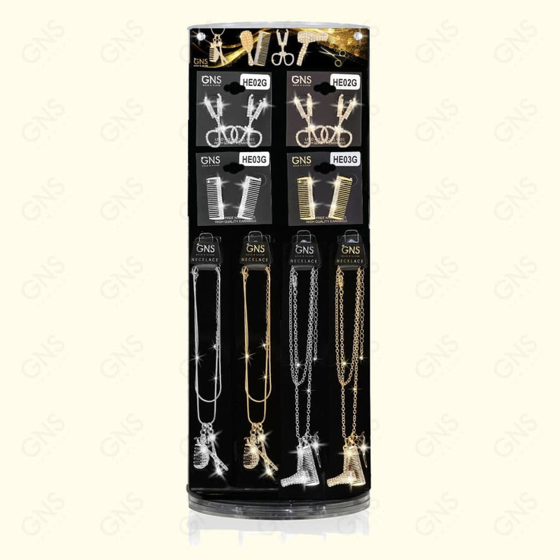 #1 Hair Stylist Charm Earrings & Necklace 2 Side Earring