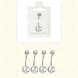 Mbl001 Ball Clear Stone Silver Body Jewelry