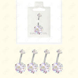 Mbl011 Ab 2 Cubic Silver Body Jewelry