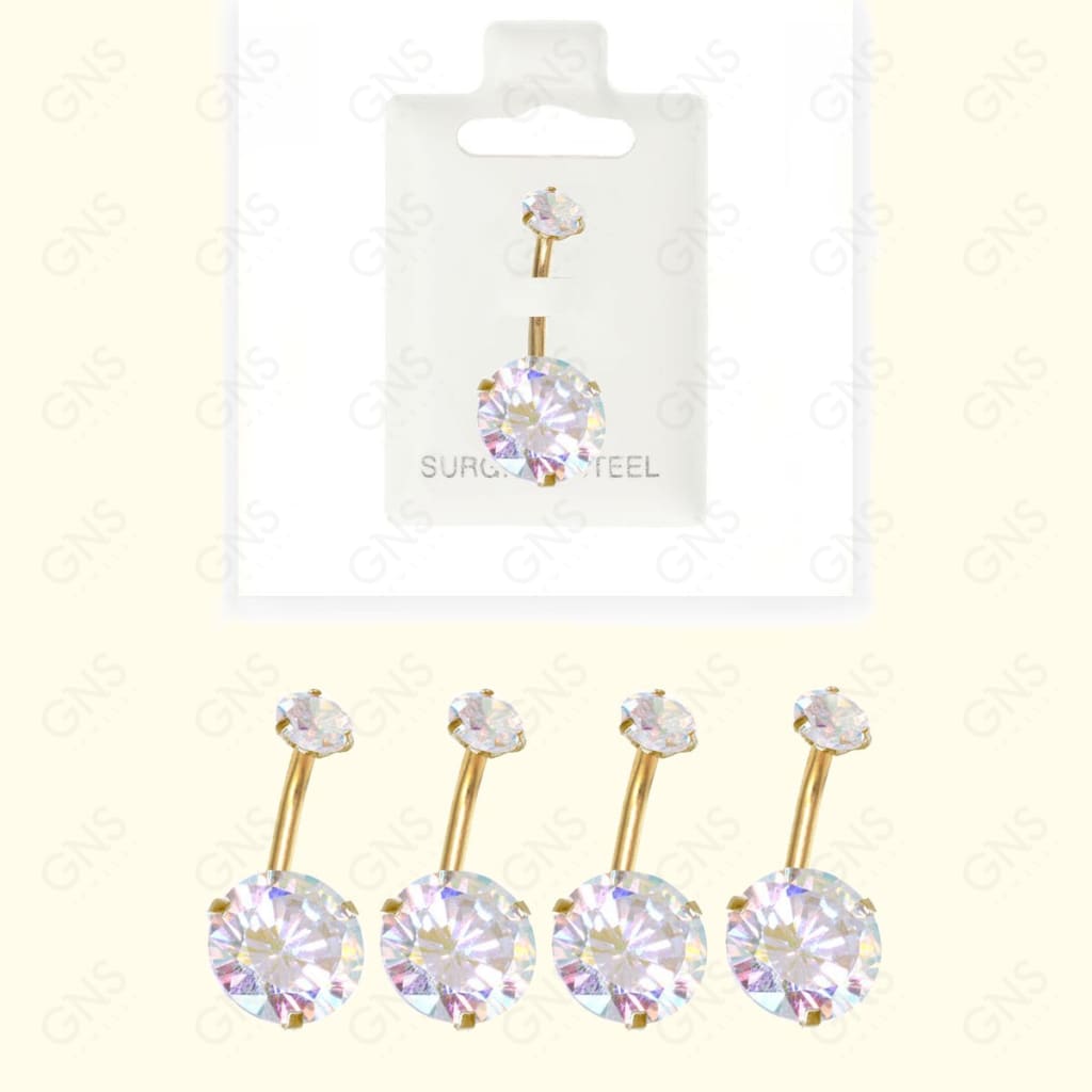Mbl012 Ab 2 Cubic Gold Body Jewelry