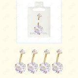 Mbl012 Ab 2 Cubic Gold Body Jewelry