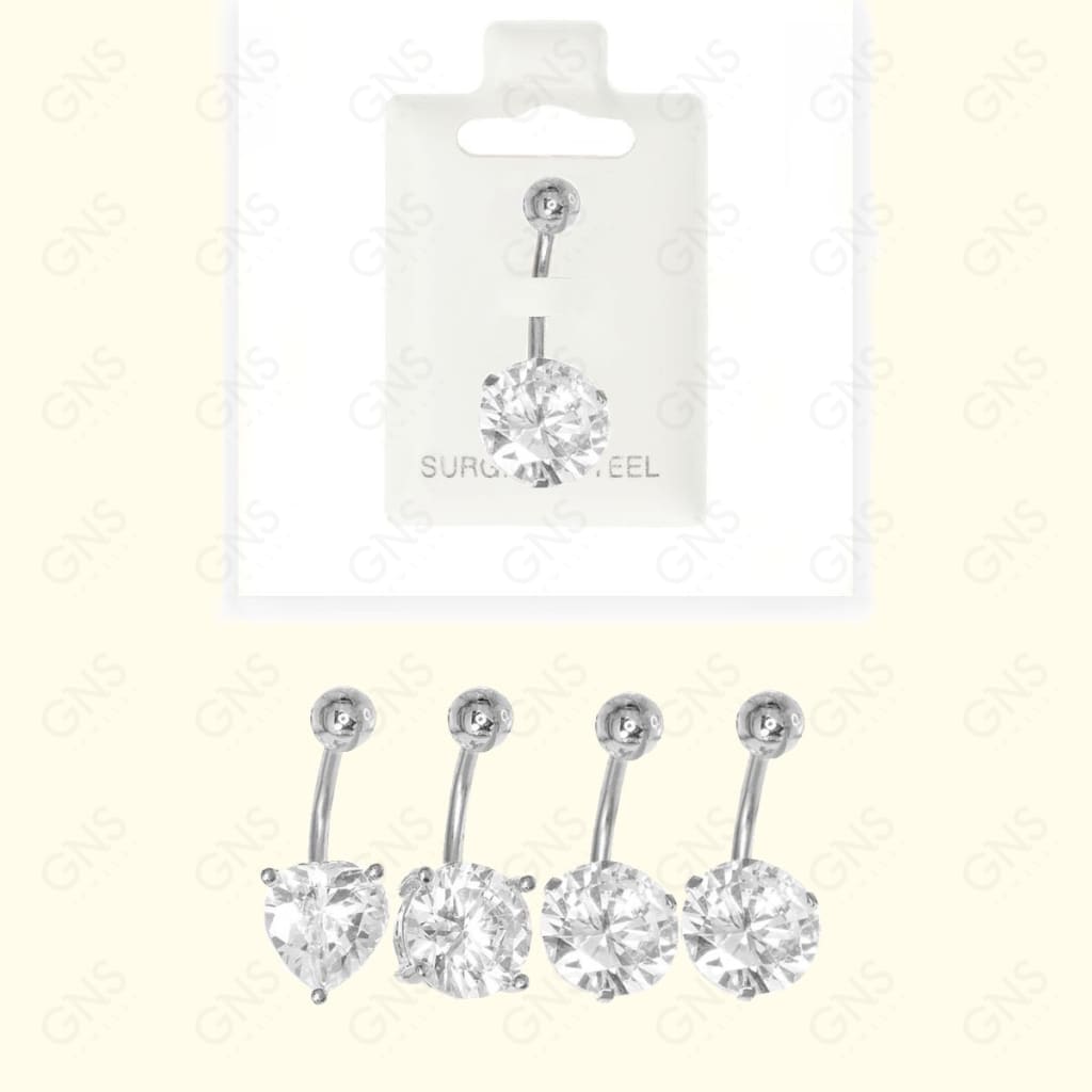 Mbl014 Clear 1 Cubic Silver Body Jewelry