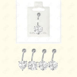 Mbl014 Clear 1 Cubic Silver Body Jewelry