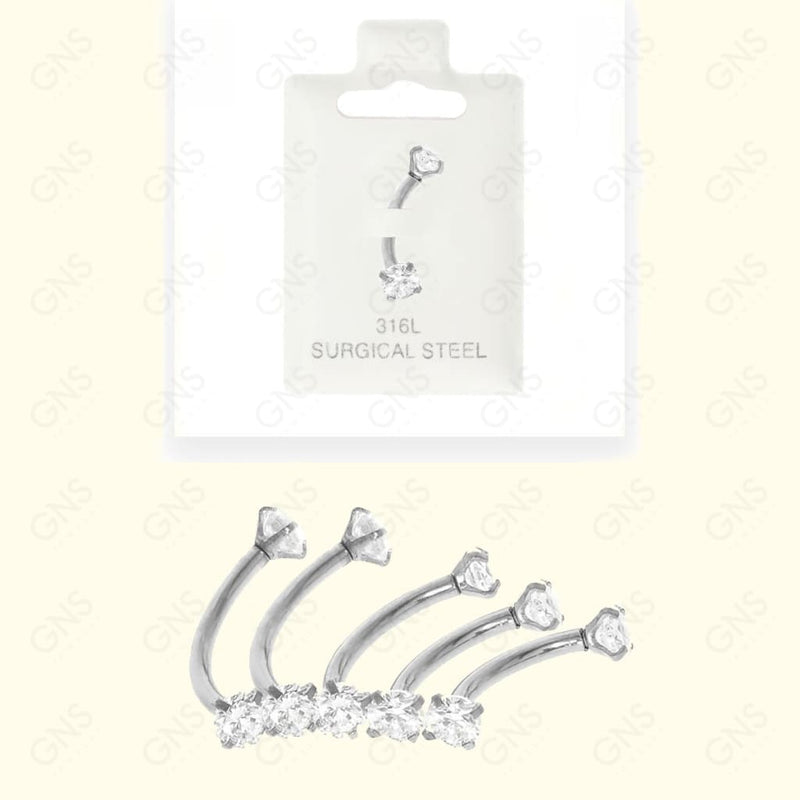 Mey031 1 Cubic Curved Silver Body Jewelry