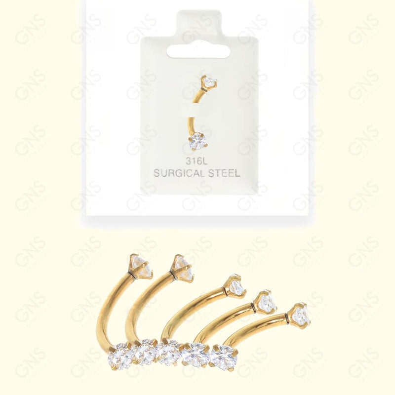 Mey032 1 Cubic Curved Gold Body Jewelry