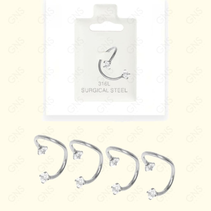 Mey039 Spirals 2 Cubic Silver Body Jewelry