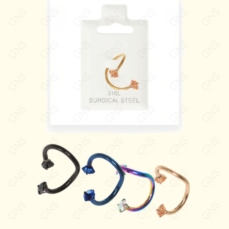 Mey041 Spirals 2 Cubic Ano Body Jewelry