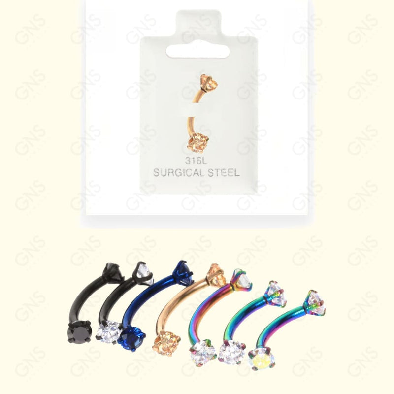 Mey042 Curved 2 Cubic Ano Body Jewelry