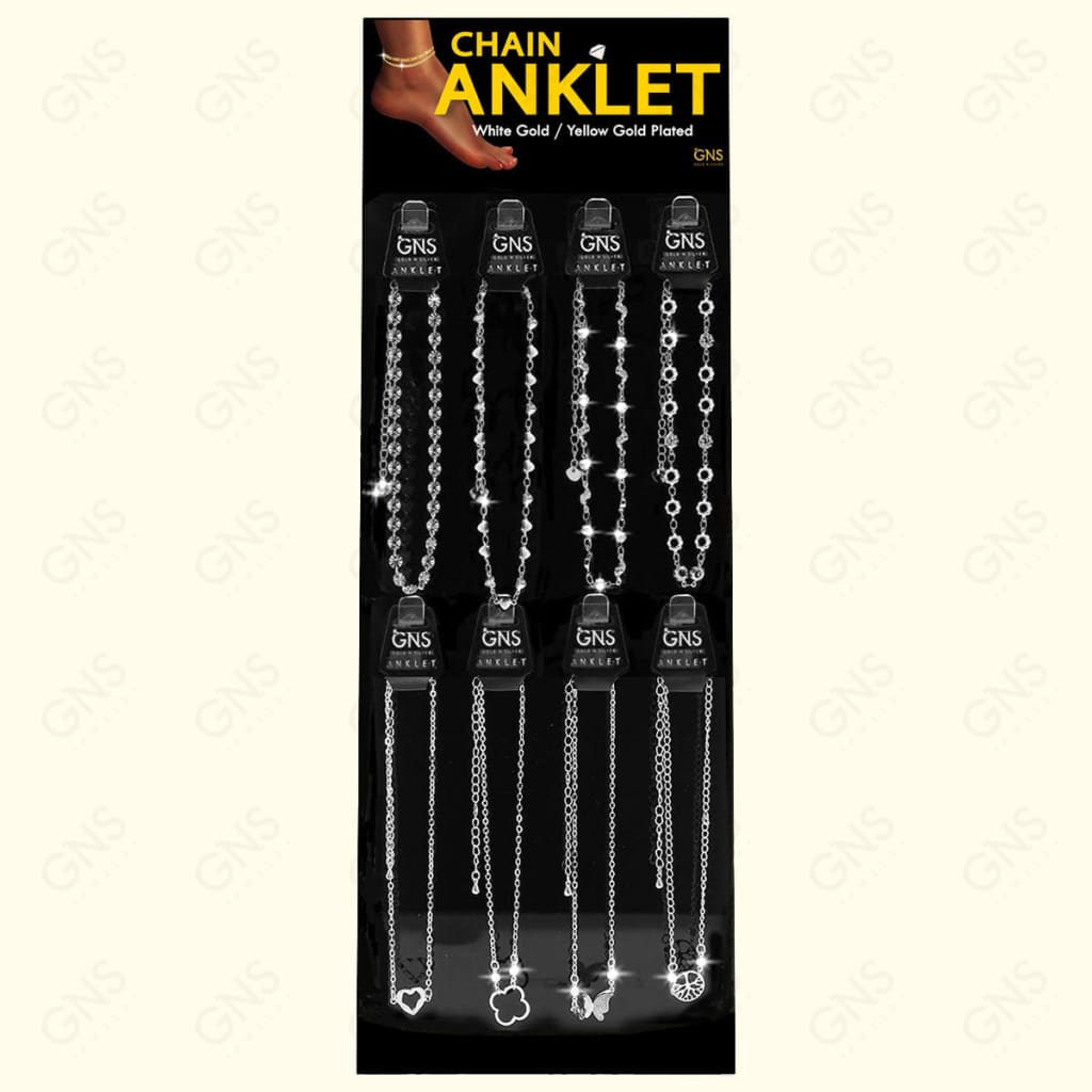 #2 Chain Anklet Bl S(5-8 13-16)
