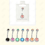 Mbl005 Ball Color Stone Silver Body Jewelry