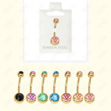 Mbl006 Ball Color Stone Gold Body Jewelry