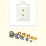 Mch033 Multi Color 1 Cubic Gold Body Jewelry