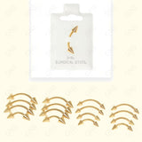 Mey024 Spikes Curved Gold Body Jewelry