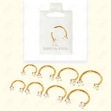 Mey035 Horseshoes 2 Cubic Gold Body Jewelry