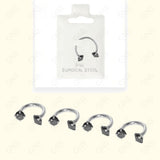 Mey037 Horseshoes Multi Color 2 Cubic Silver Body Jewelry