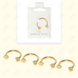 Mey038 Horseshoes Multi Color 2 Cubic Gold Body Jewelry