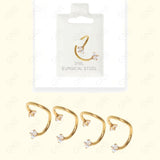 Mey040 Spirals 2 Cubic Gold Body Jewelry