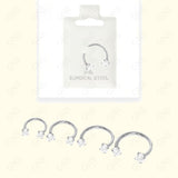 MEY045 HORSESHOES 2 CUBIC SILVER