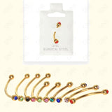 MEY046 CURVED MULTI COLOR STONE GOLD