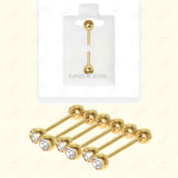 Mtr004 Clear 1 Stone Gold Body Jewelry